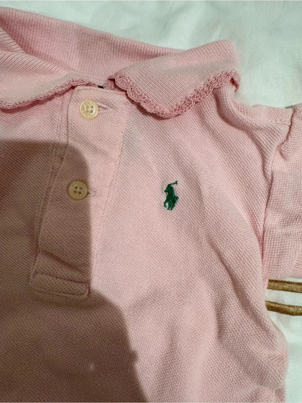 Ralph Lauren baby girl Pink Polo Top with Green Pony